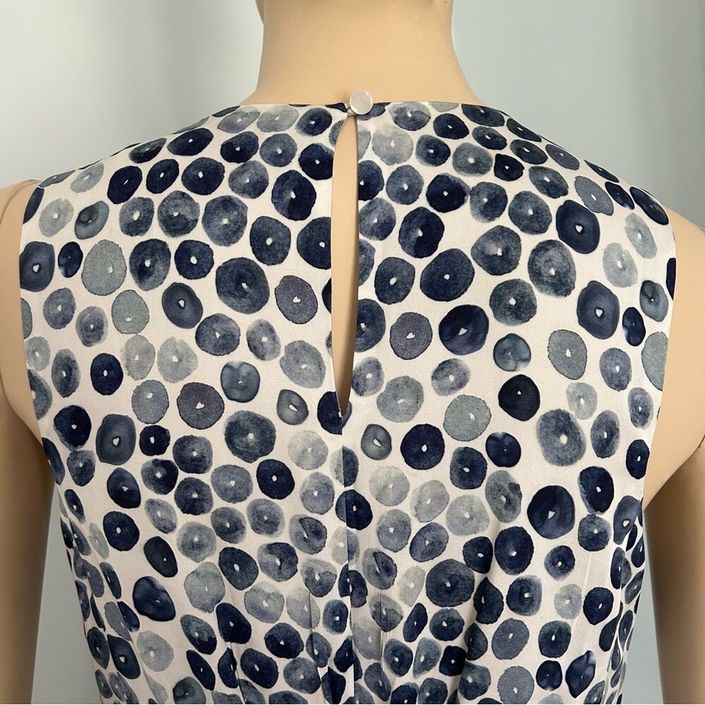 Nordstrom Collection Darlington Silk Blue Geometric Sheath Dress Pockets 4 - Picture 7 of 11